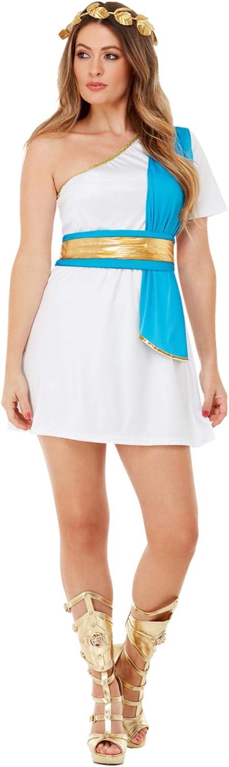 Smiffy's Women's White/Blue Roman Beauty Costume -US Dress 6-8