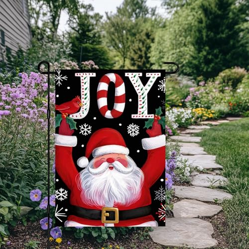 Image of BlissYard Christmas Santa Claus Garden Flag 12x18 Inch Polyester