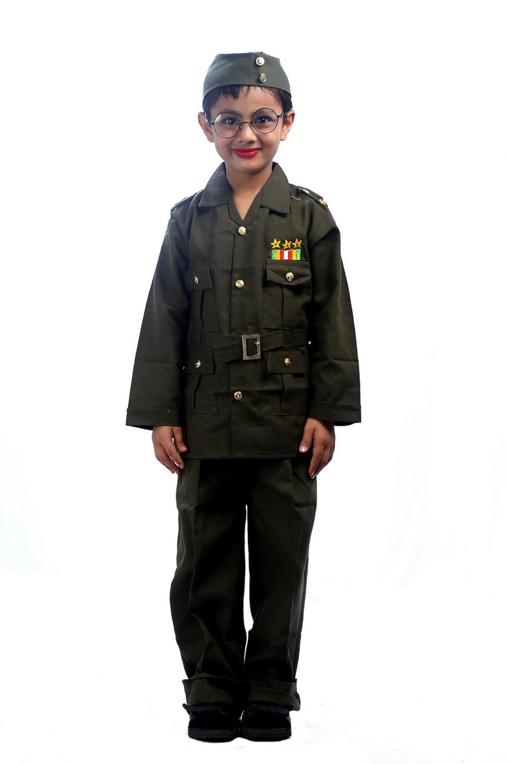 Buy Netaji Subhash Chandra Bose Costume For Kids 6 8 yrs with Specs for Fancy Dress