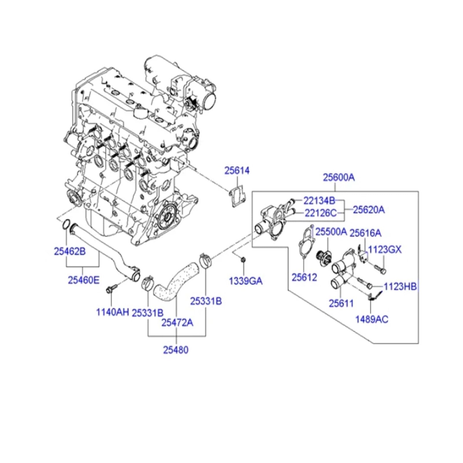 2565002801 2561102801 Brida De Agua Refrigerante De La Carcasa Del Termostato Para Hyundai Getz Click 2002 2010 25650 02801 25611 02801