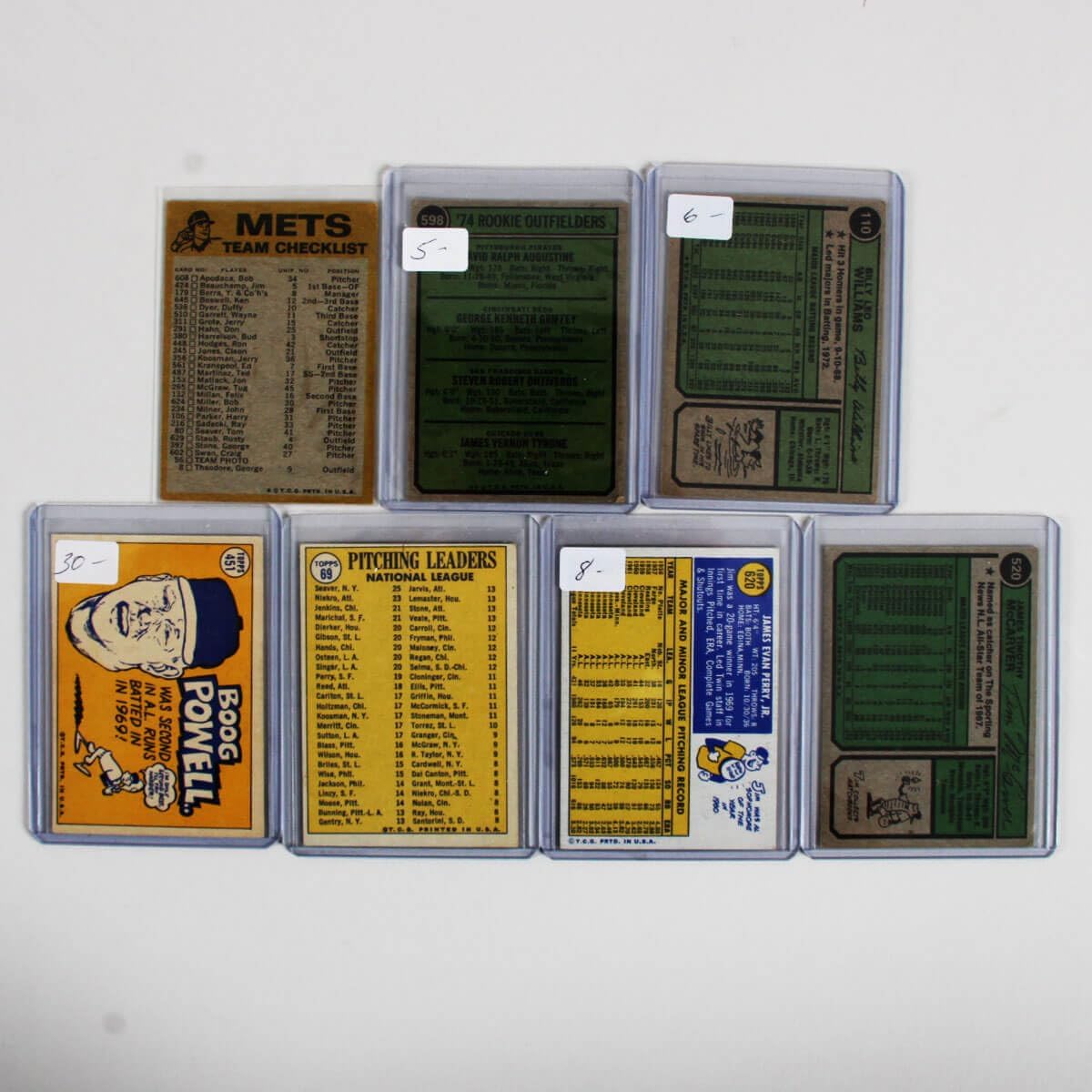 1968-1974 Topps Baseball Lot of 105 Cards w/stars VG-Ex+