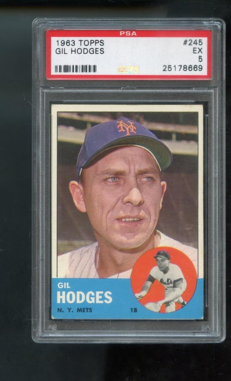 1963 Topps #245 Gil Hodges PSA 5 Graded Baseball Card MLB New York Mets