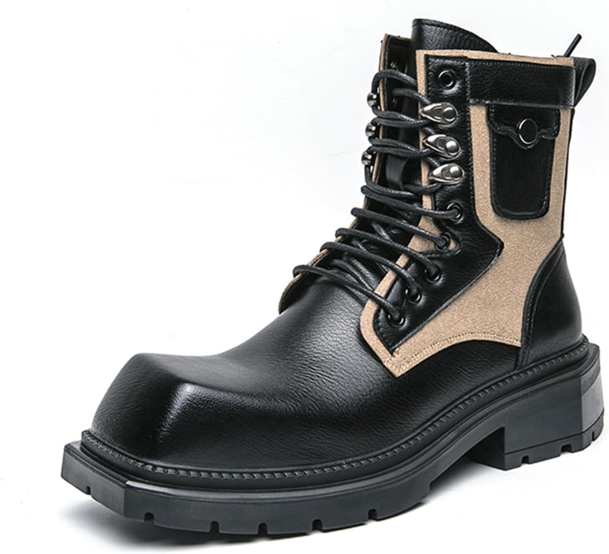 Men's Retro Motorcycle Combat Boots - Non-Slip Design