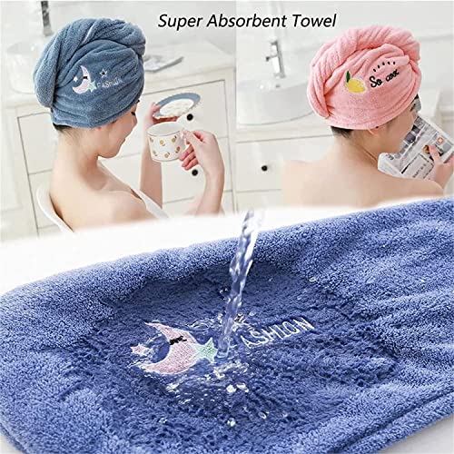 Gfrtisng 5Pcs Rapid Drying Towel,Rapid Hair Drying Towel For Women,Super Absorbent Coral Fleece Ladies Hair Towel Set,Soft Dry Hair Towel With Embroidery For Children And Women #TOP2