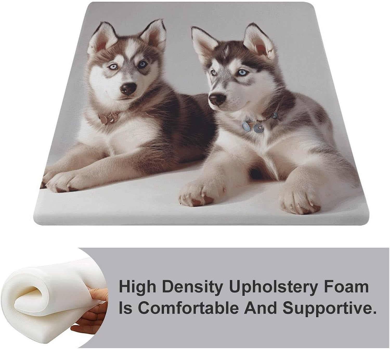 Dog Printing Chair Cushion Memory Foam Breathable Chair Pads Square Large Pillows Seating Comfort Meditation Floor Pillow Car Seat Cushion for Indoor/Outdoor Chairs
