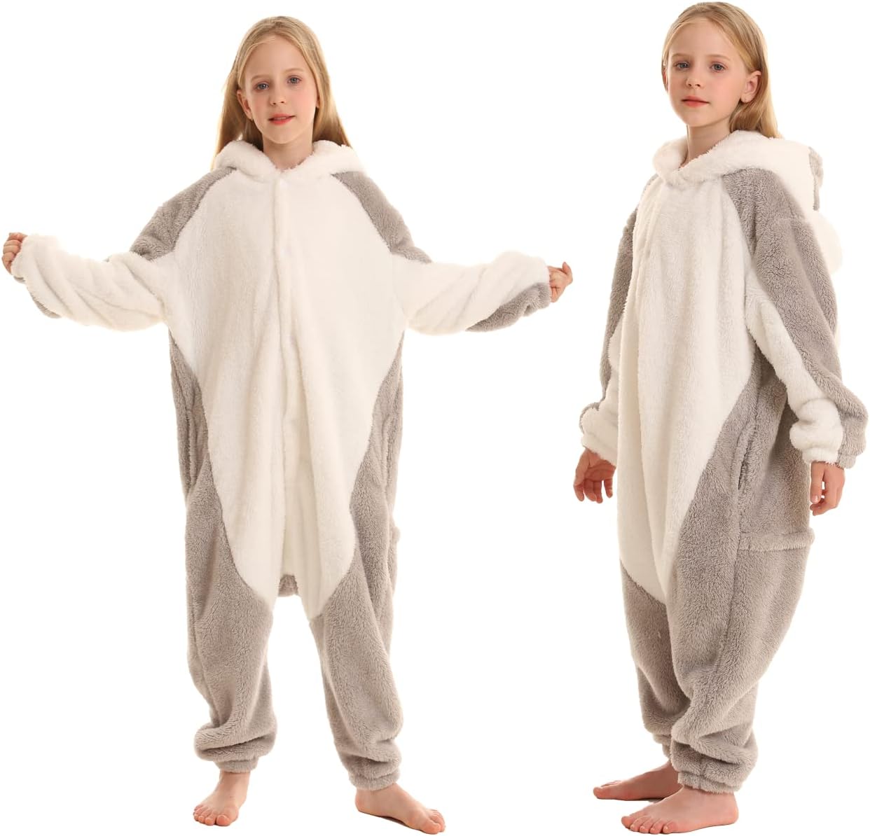 SimZoo Kids Animal Pajamas, Boy Girls Koala Cosplay Costume Sleepwear, One-Piece Unisex Homewear 3-11Y - Image 3