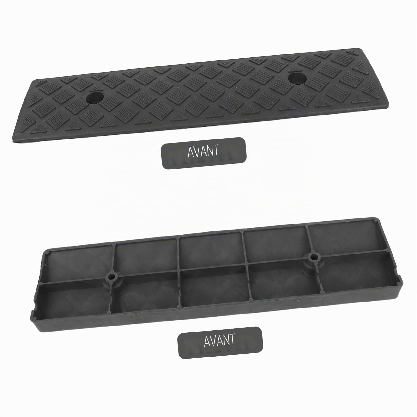 Ensemble de 2 rampes en caoutchouc à haute adhérence résistantes antidérapantes pour voiture, fauteuil roulant, allée, seuil de porte, trottoir, pentes