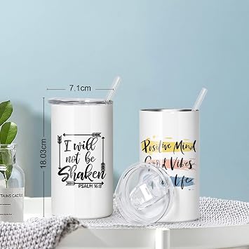 sweet grain 12 oz Sublimation Tumblers Stainless Steel Straight Double Wall Vacuum 6 Pack White Kids Sublimation Tumblers Blanks with Lids and Straws for DIY Gift, Coffee, Tea, Beverage