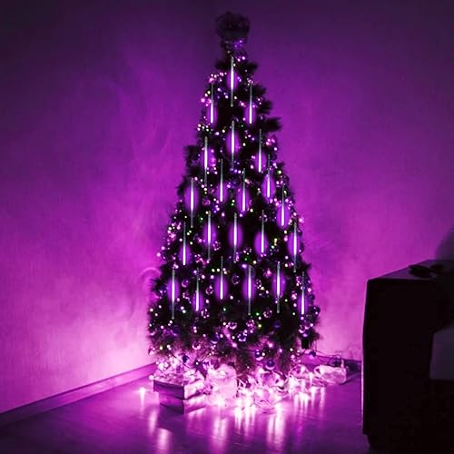 Miniatura 8 de Luces de Navidad para exteriores, 10 tubos, 240 LED, luces de caída de lluvia, IP65, impermeables, con certificación UL, luces de lluvia de