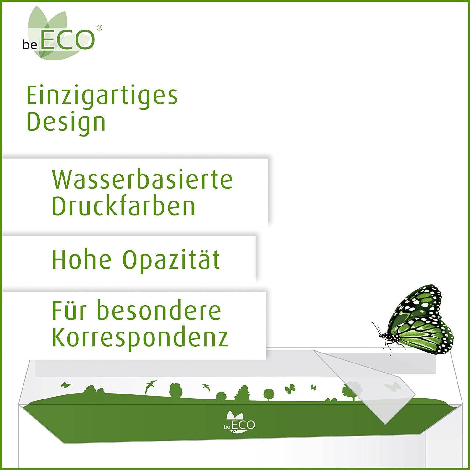 beECO Versandtaschen C4 (250 Stück) - A4 aus 100 % Recycling Papier - weiß | haftklebende Versandtasche mit Fenster - geeignet für DIN A4 - 324 x 229 mm - 100g/m² -
