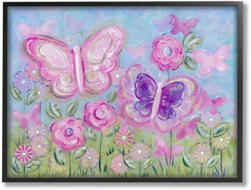 The Kids Room by Stupell Pastel Butterflies in a Garden Wall Plaque, 24 x 30