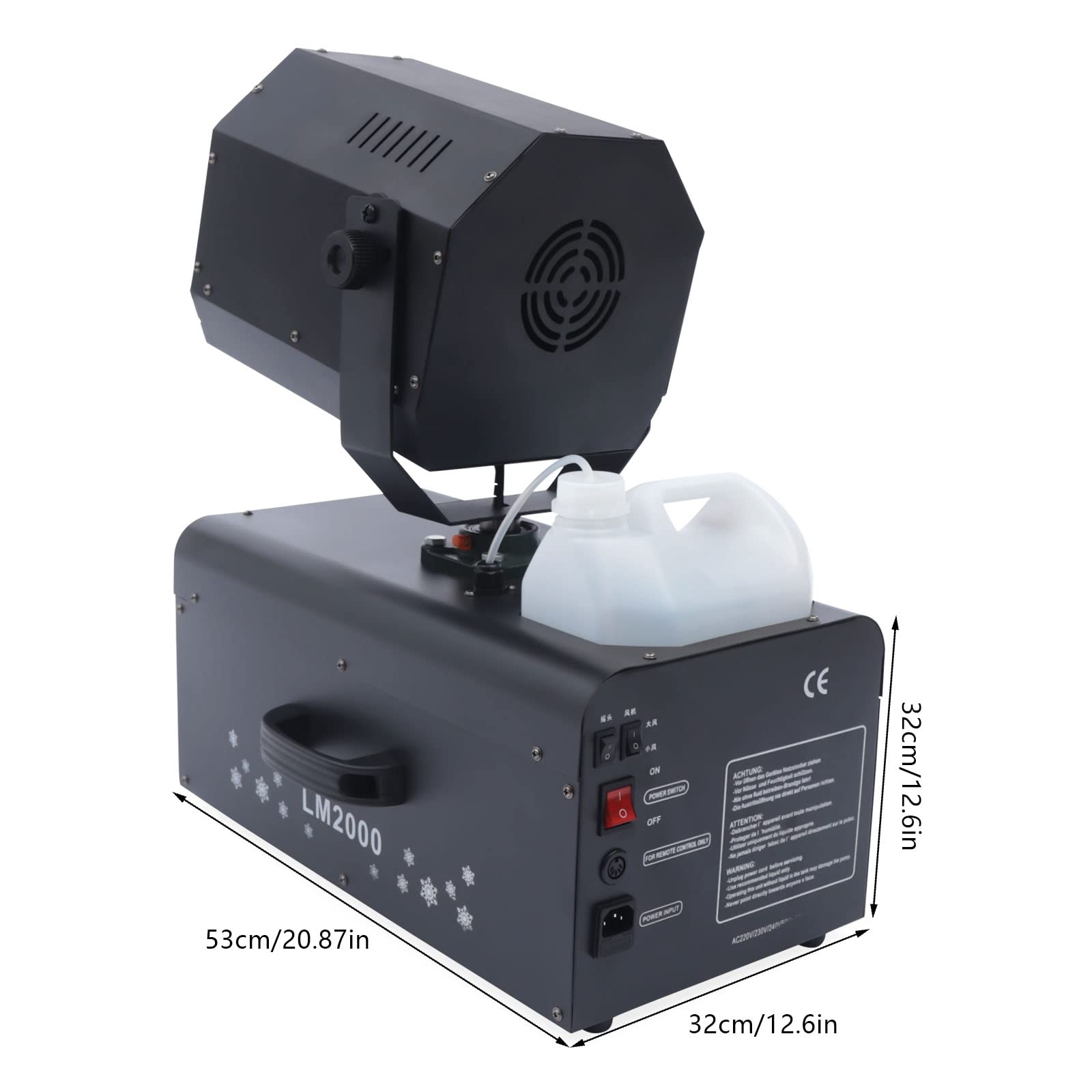 2000W Snowflake Machine,Stage Snow Maker,Adjustable Snow Effect,Wedding Snowflake Effect Machine,Snow Foam Party Machine w/Remote Control