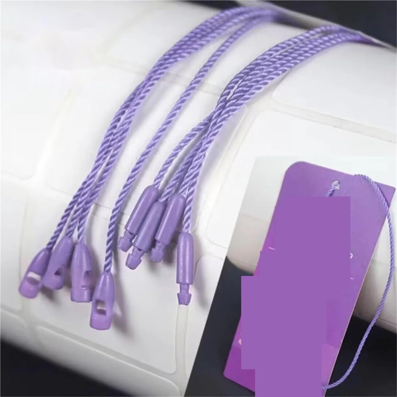 Lot de 1 000 étiquettes colorées à suspendre pour vêtements, étiquettes de prix, bande de verrouillage de prix (violet)