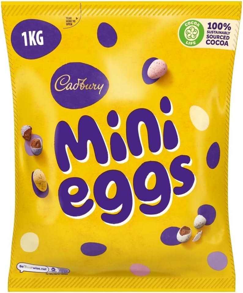 Mini Eggs Chocolate Range by Cadbury - Best Easter Gifts & Bulk Party Treats For Family & Friends (Cadbury Mini Eggs Chocolate Eggs Bag 1kg)