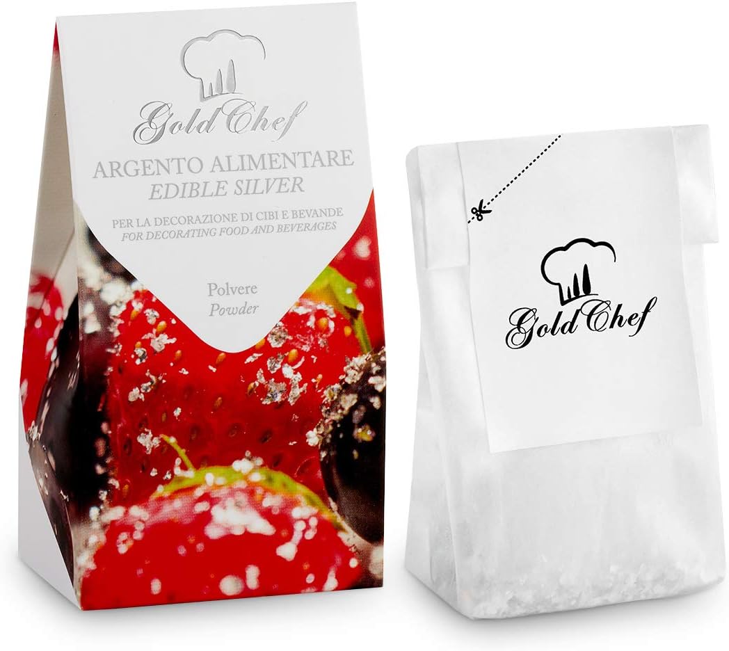 Giusto Manetti Battiloro – GoldChef – Edible Silver Powder – In Shaker – Pure Silver – 100 mg
