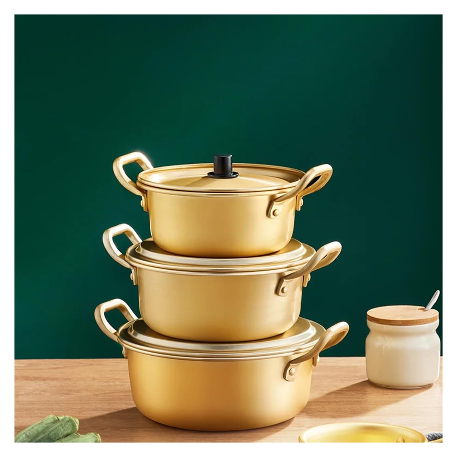 Kochtopf Hotpot Mini Nudel Topf Kochgeschirr Ramen Camping Topf Doppel Ohren Mit Deckel Suppentopf Instant Nudeln Topf(Al alloy16cm)