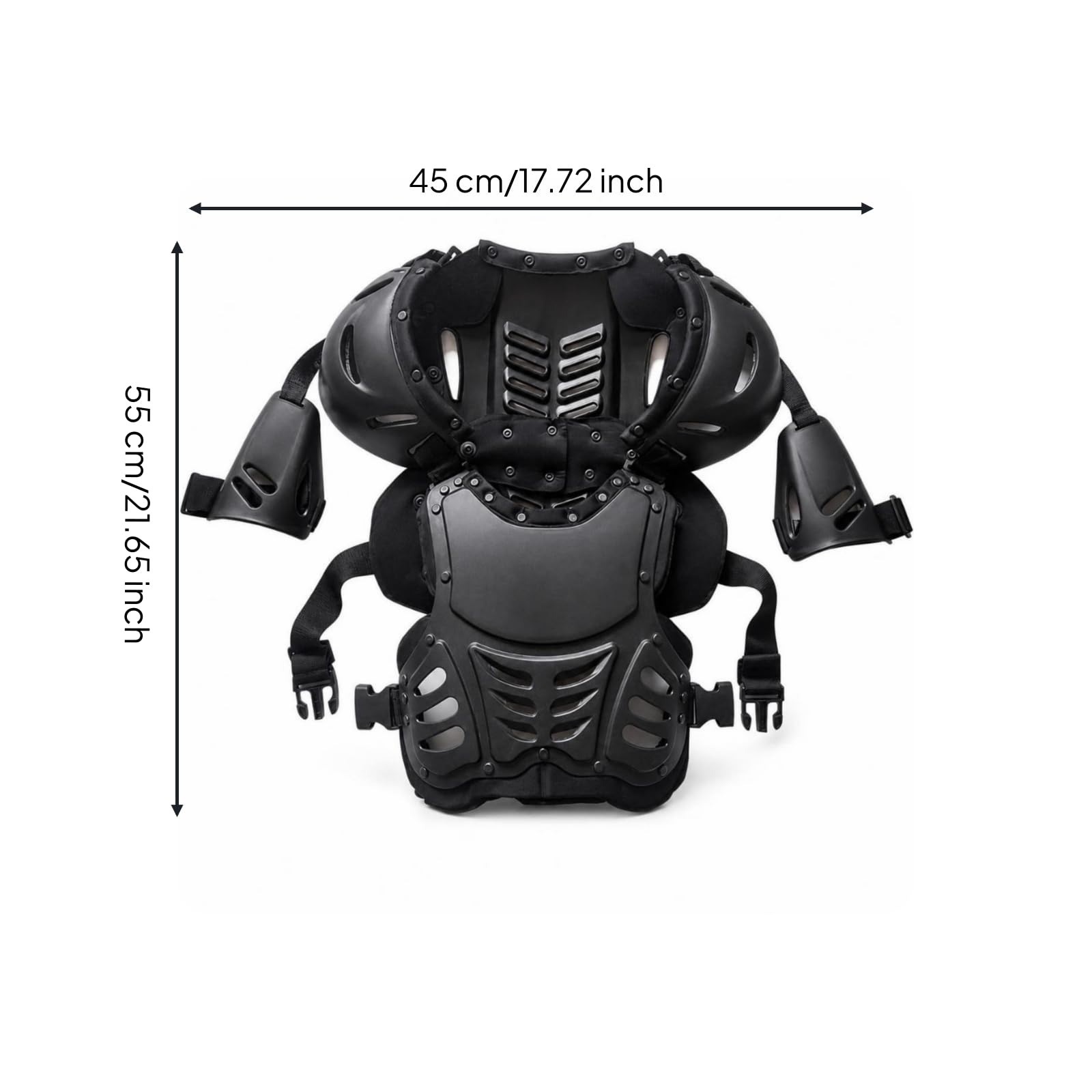 Milageto de Conducción de Motocicleta Chaleco Protector Peto Espaldera y Coderas con Cubiertas Frontales y Traseras Ventilación y Estabilidad Adecuado para Adultos en Carretera y Desplazamientos
