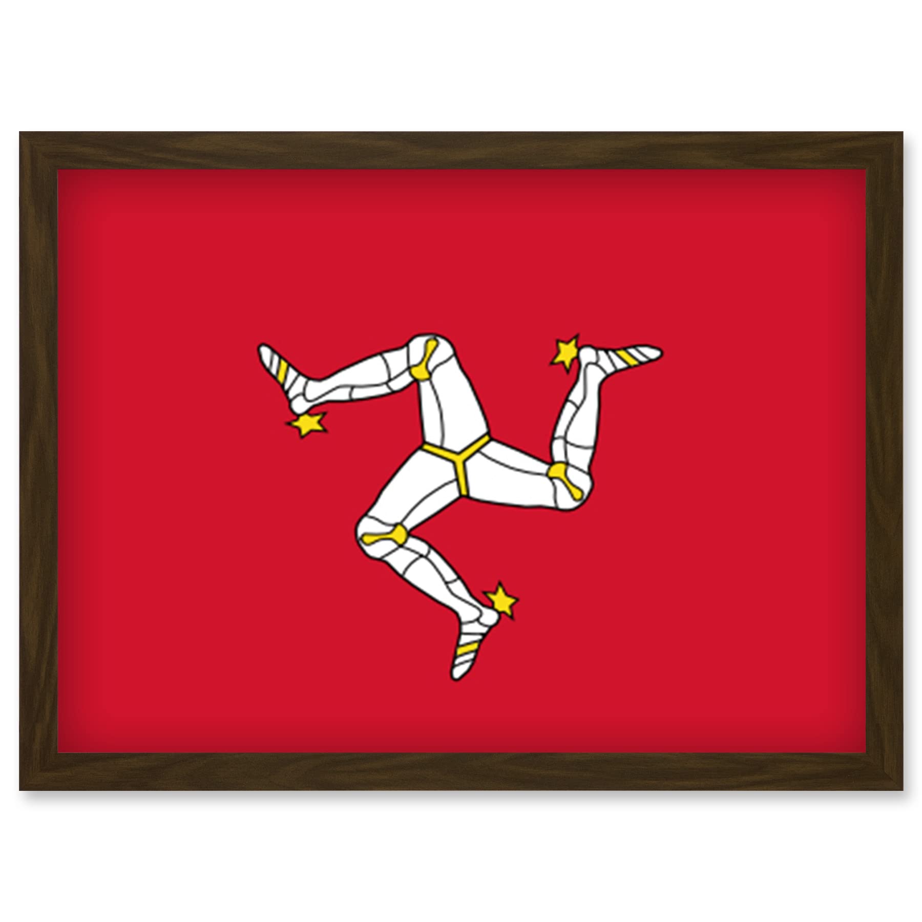 Artery8 Isle of Man National Flag Patriotic Vexillology World Flags Country Region Poster Artwork Framed Wall Art Print A4