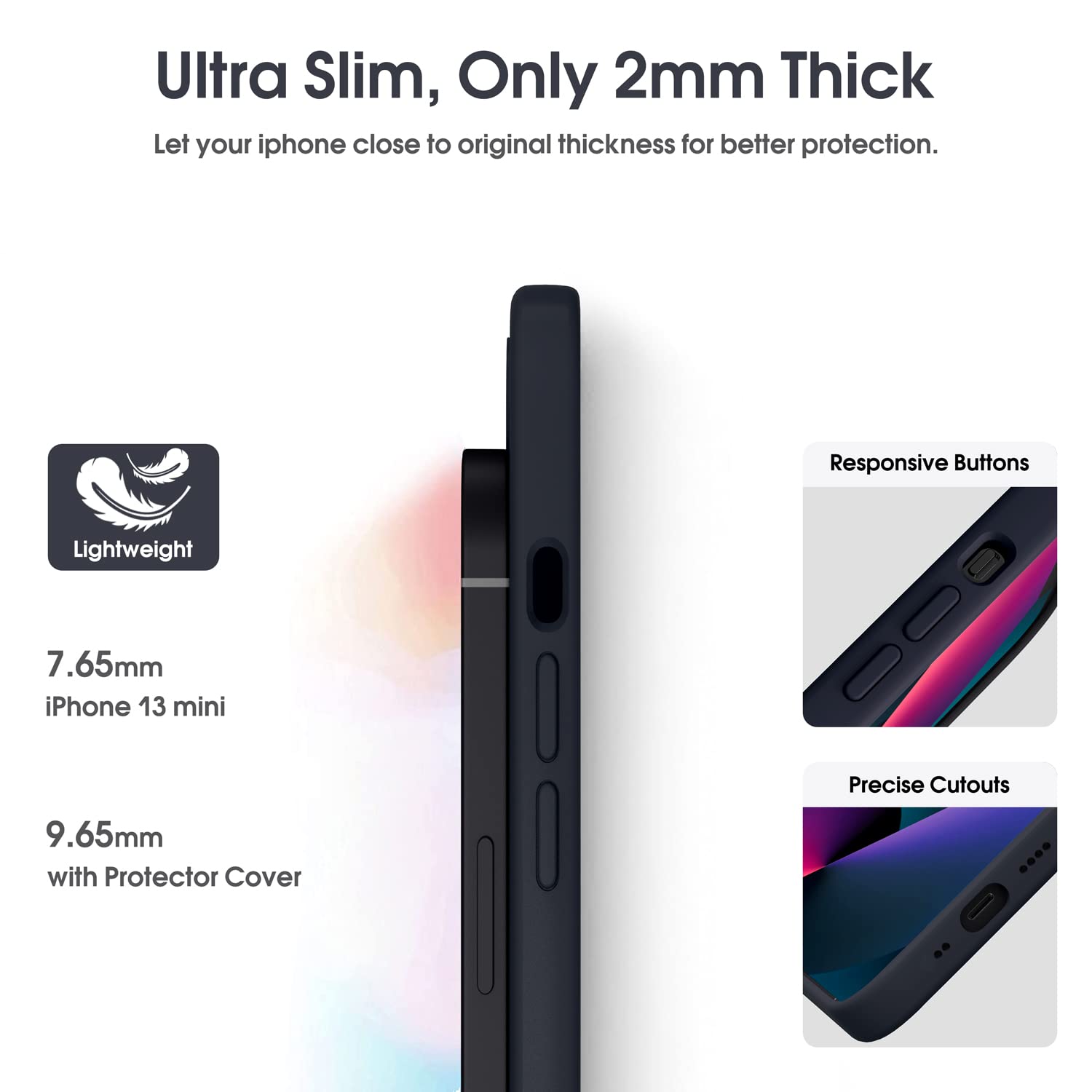 Supdeal Vloeibare siliconen hoes voor iPhone 15 Plus - [Camera allround bescherming] [Zachte microfiber voering anti-krassen] 4-laags volledig bedekt schokbestendig gelrubber telefoonhoesje cover, 6,7