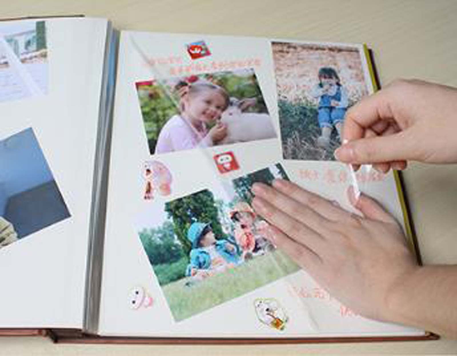 Dhao Album fotograficzny na rodzinne wakacje prezent magnetyczny samoprzylepny 34 x 33 x 4,5 cm skórzany album na zdjęcia o dużej pojemności mieści 480 5 x 10 zdjęć DIY książka z pamięcią, czerwona