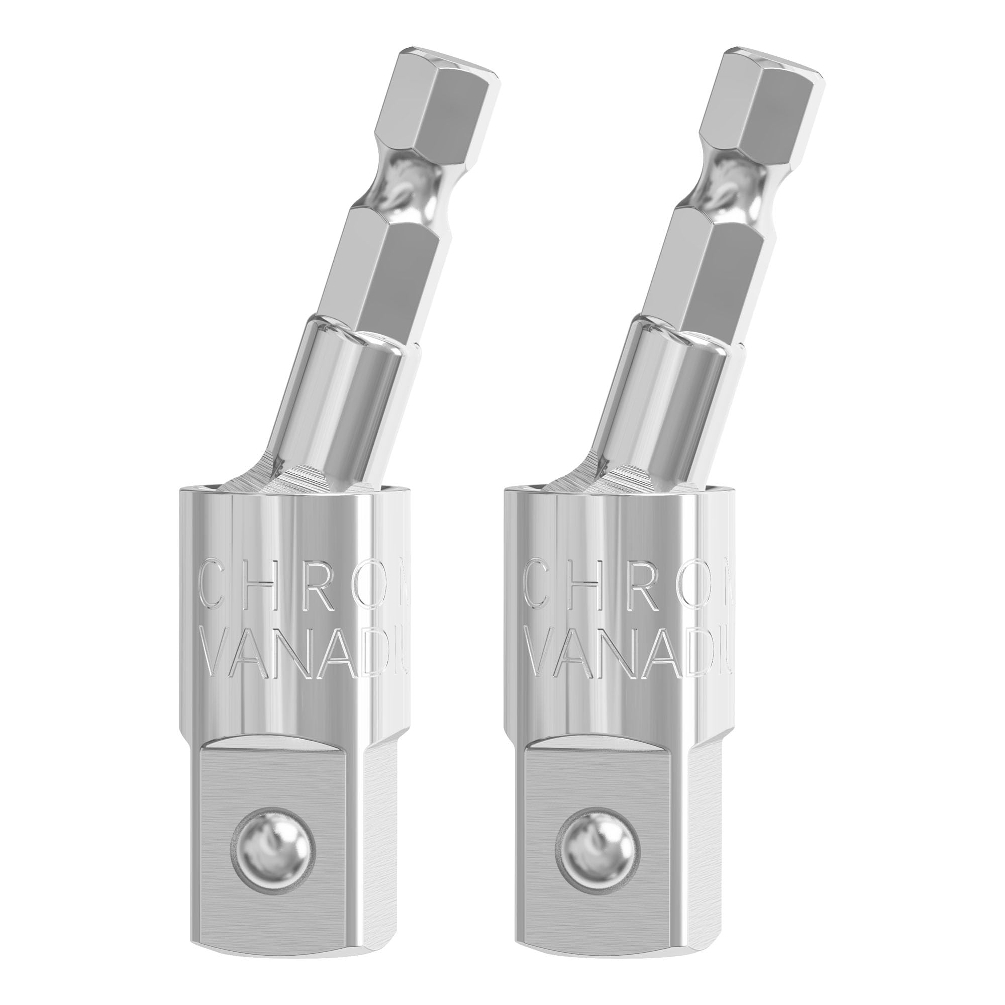 FOCMKEAS 2PCS Power Drill Sockets Adapter 1/2" Impact Square Drive Adapter, 360°Rotatable Hex Shank Impact Driver Socket Adapter/Extension, Swivel