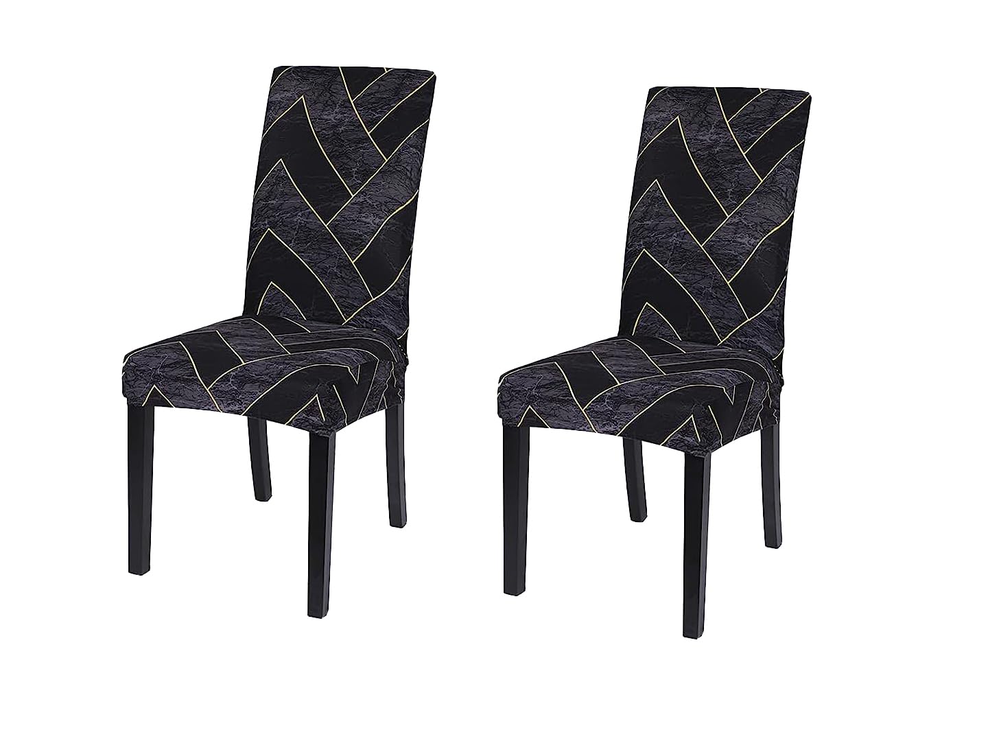 AAZEEM Dining Room Chair Covers Stretch Parsons Chair Slipcovers for Dining Room Chair |Elastic Chair Cover |Stretchable Dining Chair Cover |Removable |Washable|Set of 8 | (Black_Chair Cover_2, 2)