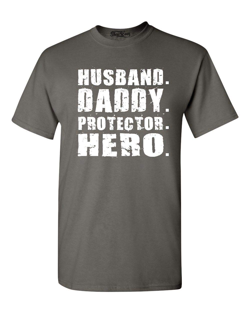 shop4ever Ehemann Daddy Protektor Hero T-Shirt - Grau - 3X-Groß