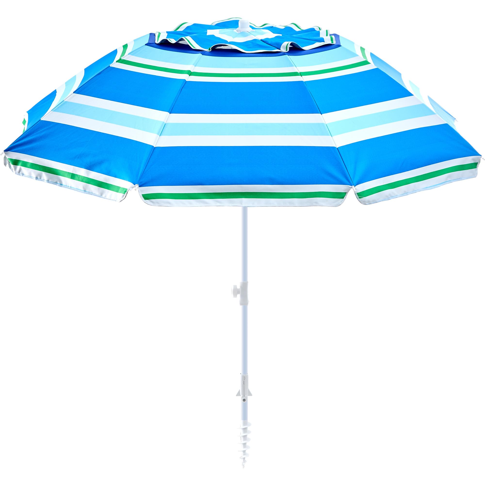 Boho-Terrassen-Umberlla mit Fransen, LSF 50+, Outdoor-Regenschirm mit Fiberglas-Rippen und Druckknopf, Quasten-Regenschirm für Strand, Terrasse, Picknick, 1,8 m