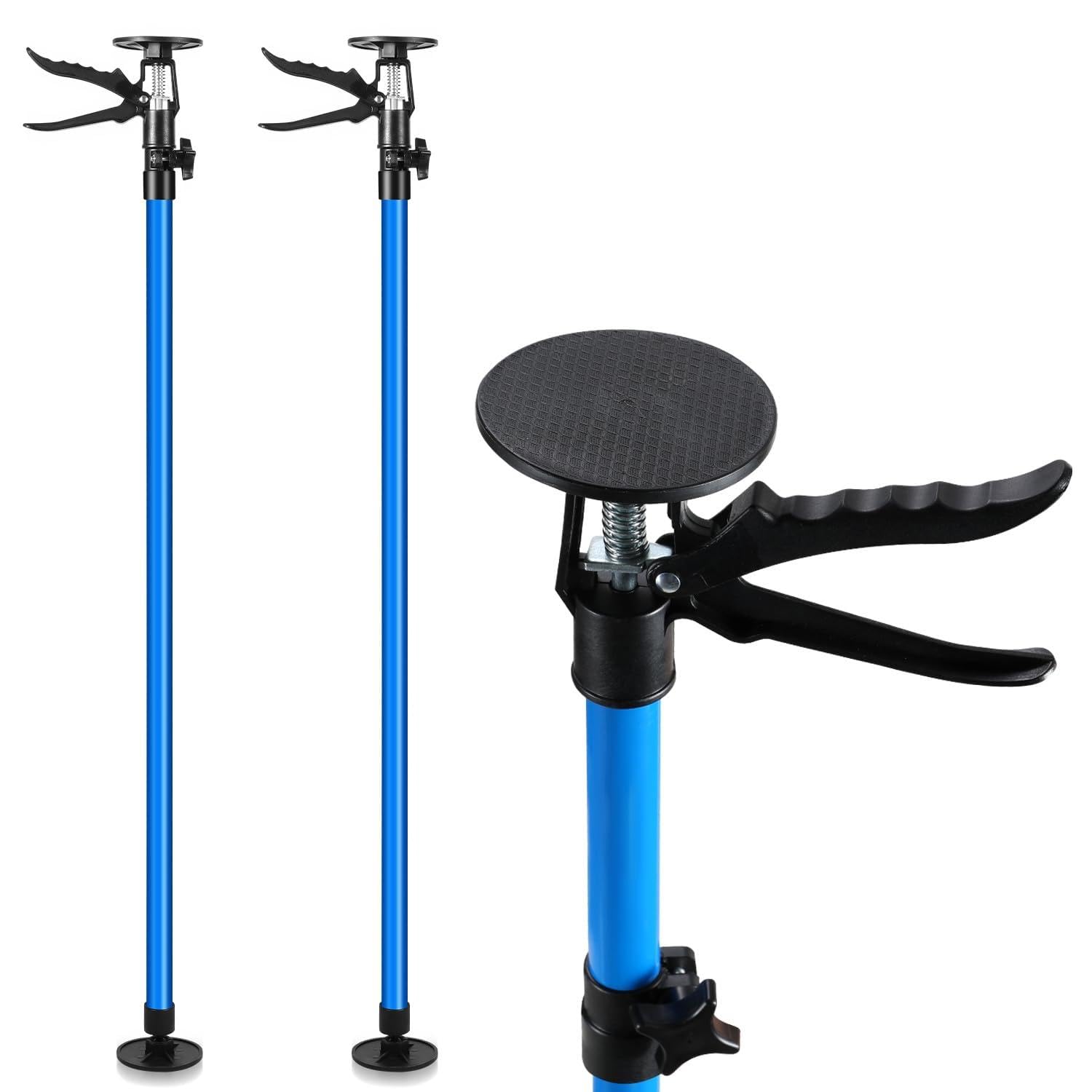 Deckenstütze 2er Set, Montagestütze höhenverstellbar 115-290 cm, je 50 kg pro Stütze, Einhand-Teleskopstütze für Trockenbau, Deckenarbeiten und Renovierung