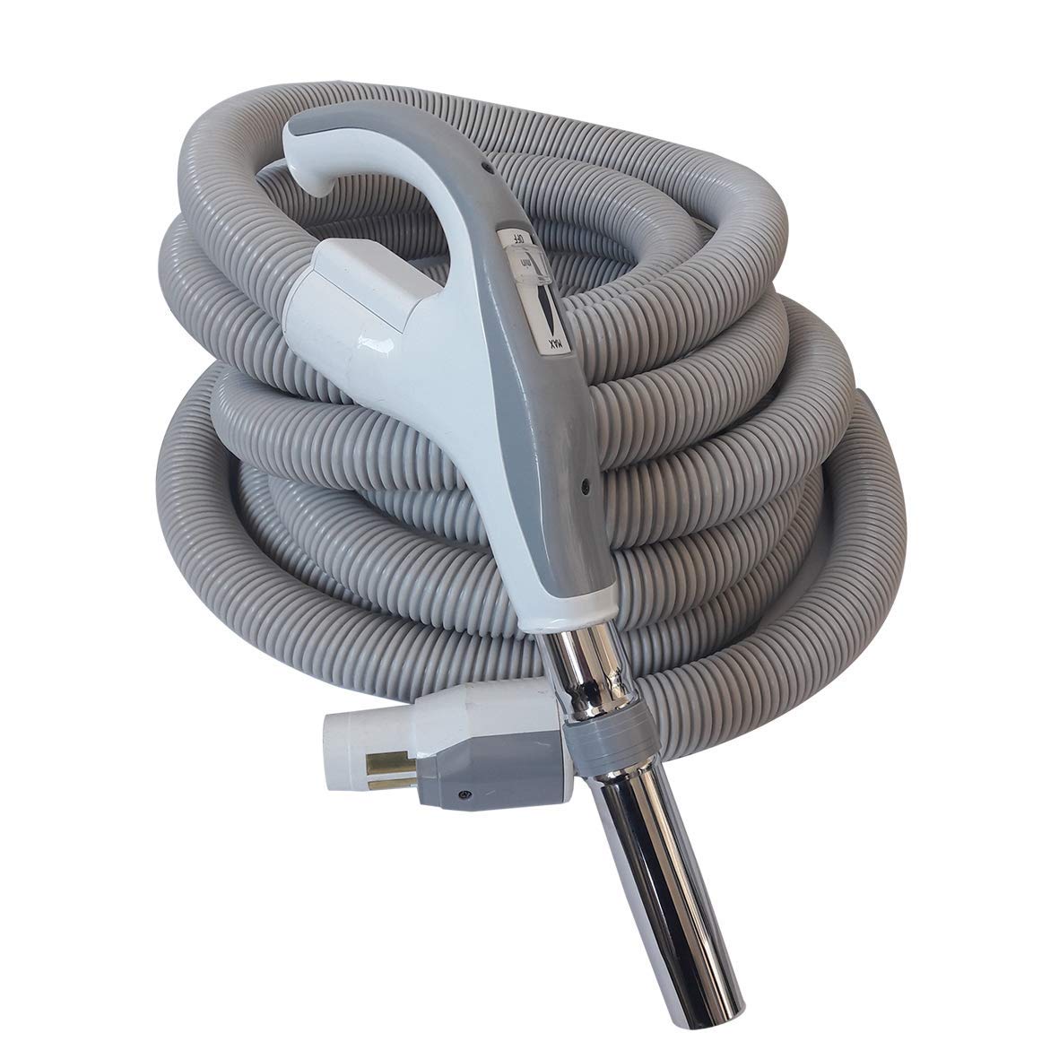 Manguera para la aspiración centralizada con interruptor de encendido/apagado y mango de manguera giratorio, conexión para accesorios 32 mm, conexión de la toma 37 mm, longitud 12 m