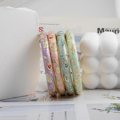 Miniatura 2 de Pulsera de flores vintage Chinoiserie Cloisonne para mujer, elegante, vibrante, étnica, regalos de joyería étnica