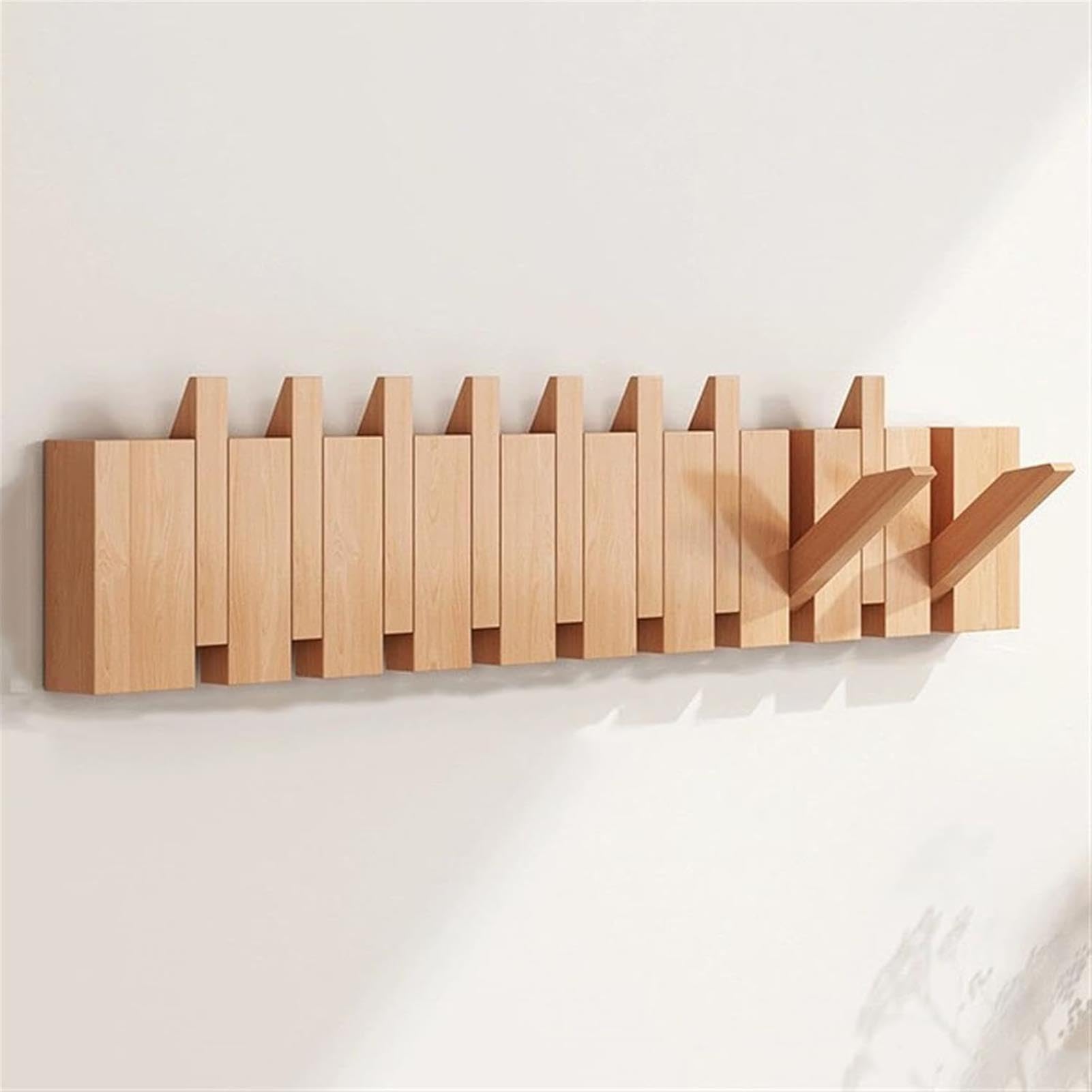 SVFOEBJM Coat Rack Wall Mounted Organizer - Entryway Storage with Hooks for Coats, Keys, Hats, Robes, Towels - Sturdy Space-Saving Solution