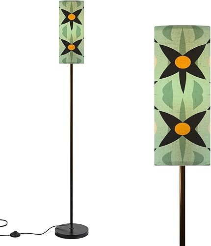 Modern Floor Lamps for Living Room Mid Century Modern Vintage 1950s Retro Atomic Geometric Lattice Star Standing Lamps with Linen Lampshade Tall