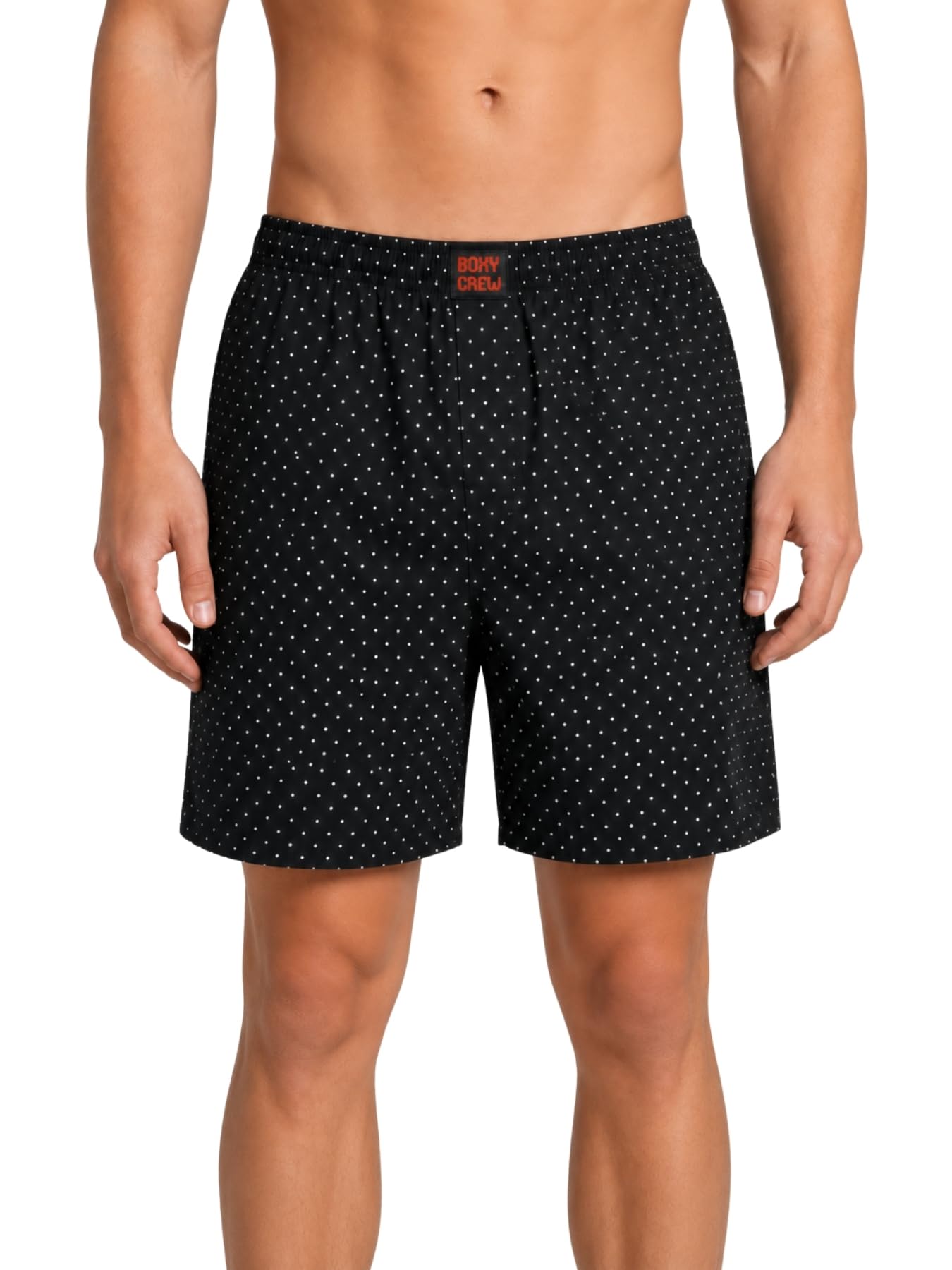 Men's Printed 100% Cotton Boxer Shorts | No-Mark Soft Elastic Waistband | Regular Comfort Fit with Dual Side Pockets & Button Fly | Black-picture-47