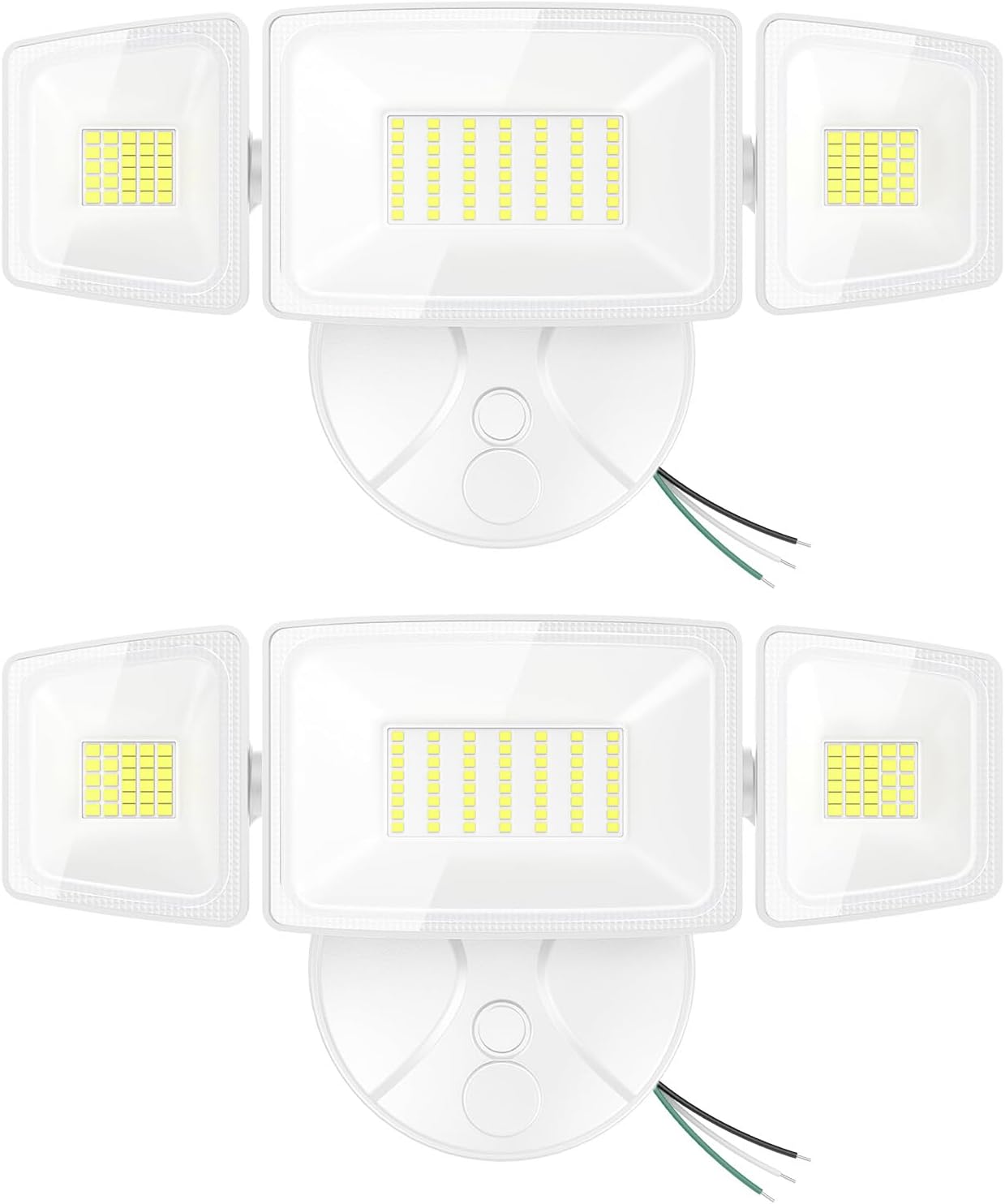 Onforu 2 Pack 75W Flood Lights Outdoor, 7000LM LED Flood Lighting Outdoor Switch Controlled, IP65 Waterproof Exterior Floodlight Fixture with 3 Adjustable Heads, 6500K Security Light for Garage Yard