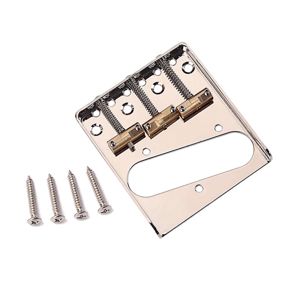 Alnicov - Ponte per chitarra elettrica in stile vintage, con sellette in ottone, ponte TL, cromato