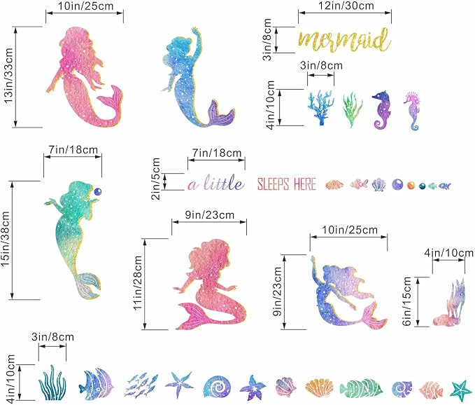 Vinilo decorativo de sirena para niñas miniatura 2