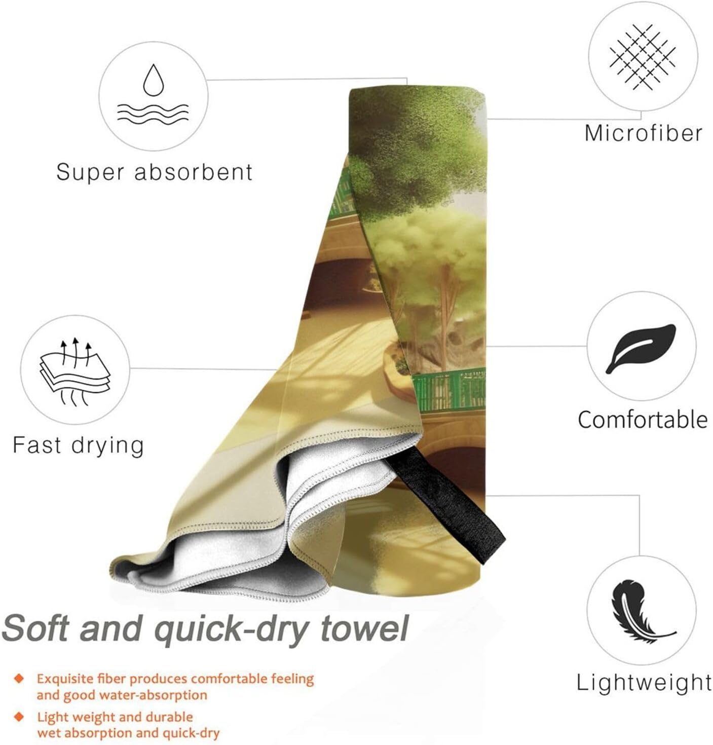 KHiry Microfiber Towel Beach Towels Park Quick Dry Towel Soft Lightweight Travel Towels Absorbent Large Easy Pack Travel Things Beach Blanket for Gym Sports Swimming