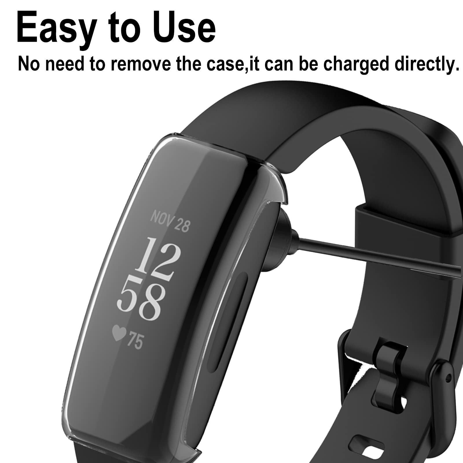 Coque De Protection 2 En 1 Pour Fitbit Inspire/Inspire HR - Transparente, Anti-rayures