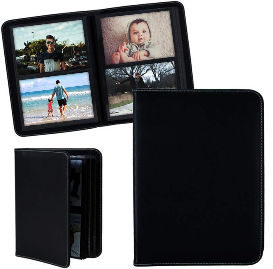 Photo Album with Gift Box, 20 Pages, Holds Eighty 4"x6" Photos, Faux Leather Cover.