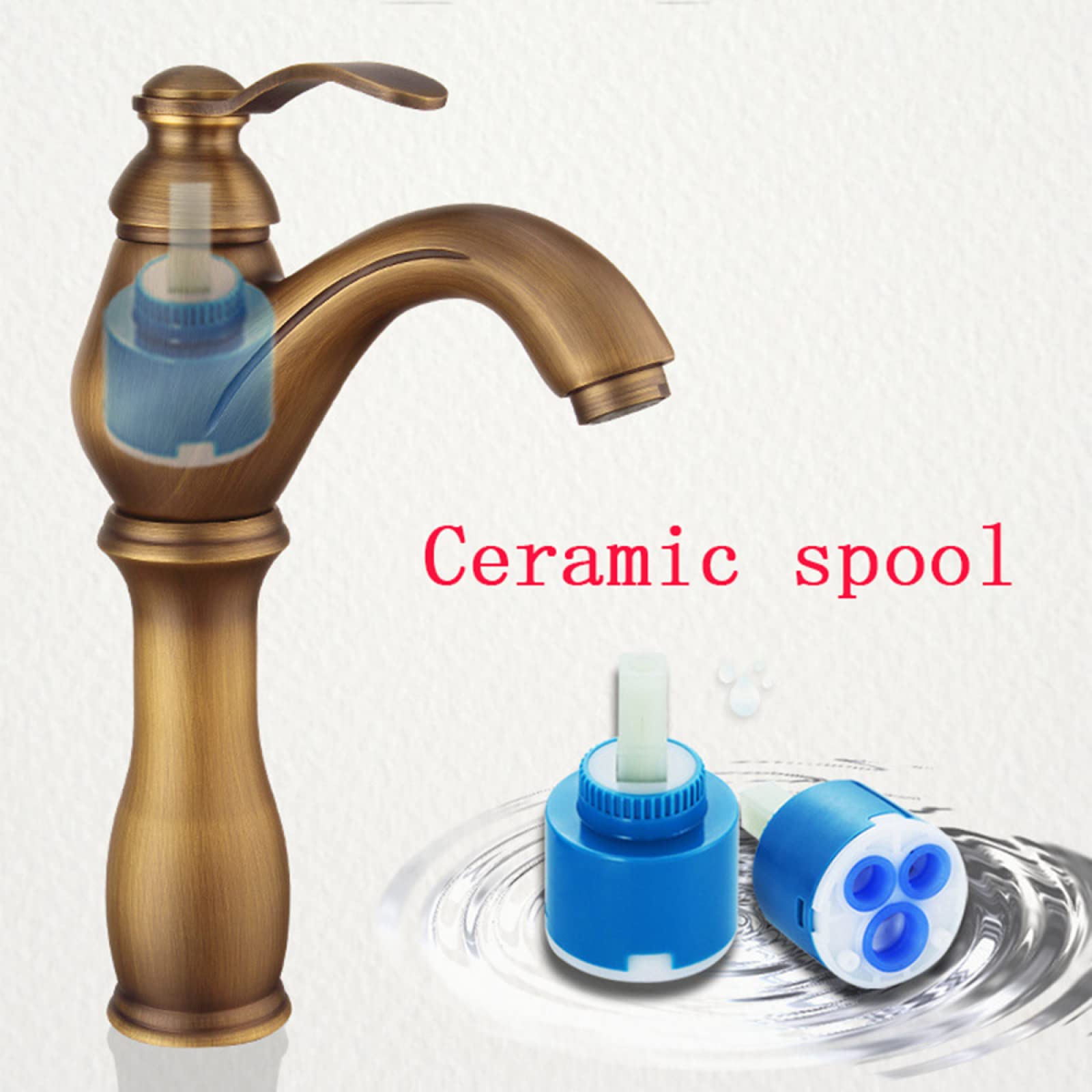 Rubinetto Moderno Monocomando per Lavabo in Ottone Finitura Bronzo Oliato Miscel
