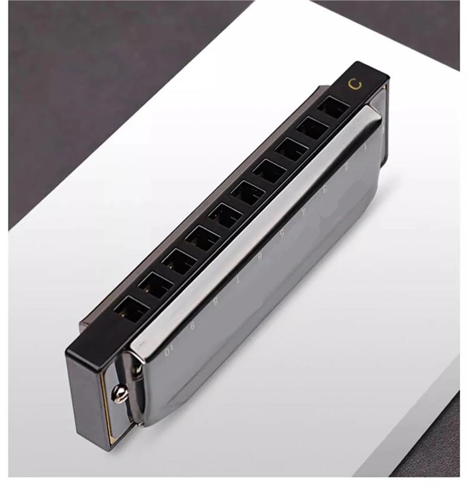 Mundharmonika Diatonische Mundharmonika In C-Dur Mit 10 Löchern Geeignet Für Musiklehrer Und Anfänger. Inklusive Etui(Black)