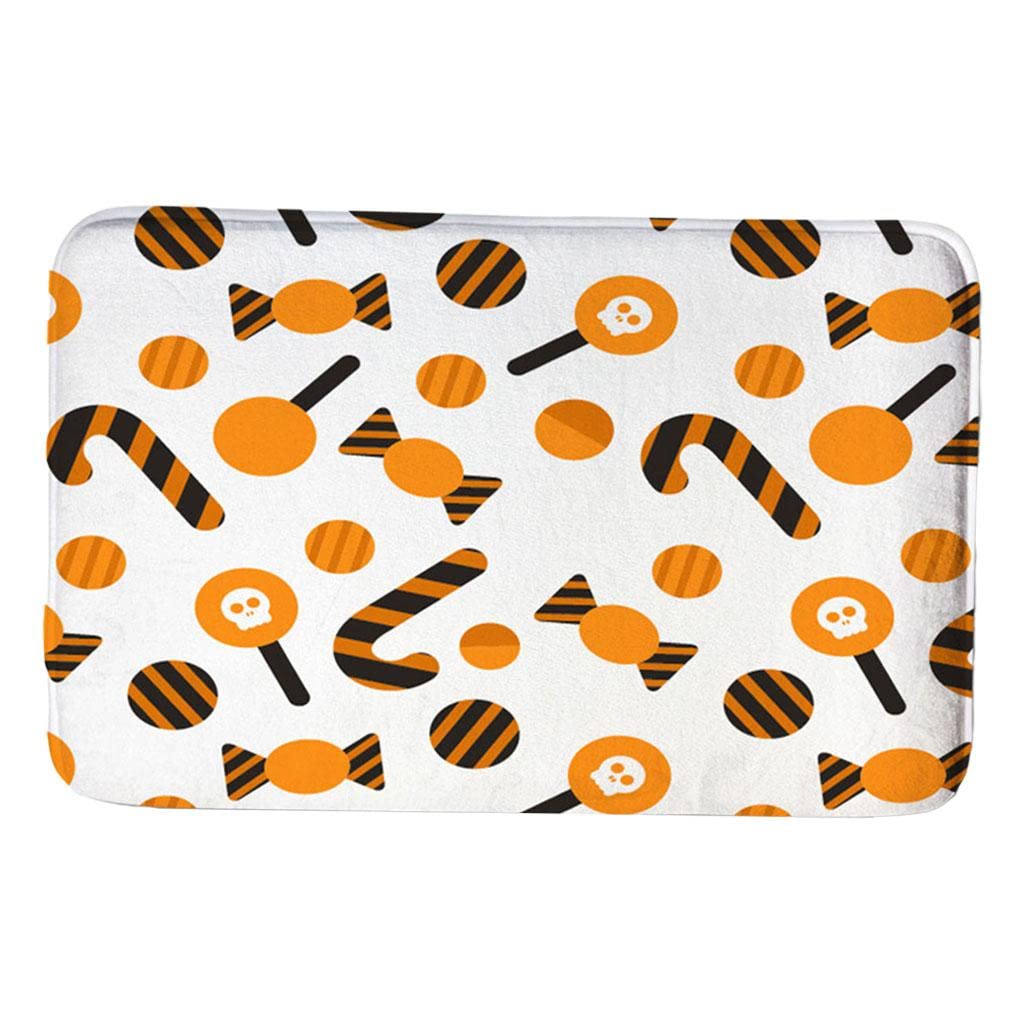 CALANDIS Halloween Printed Doormat Decor Front Door Carpet Area Rug Skull Candy