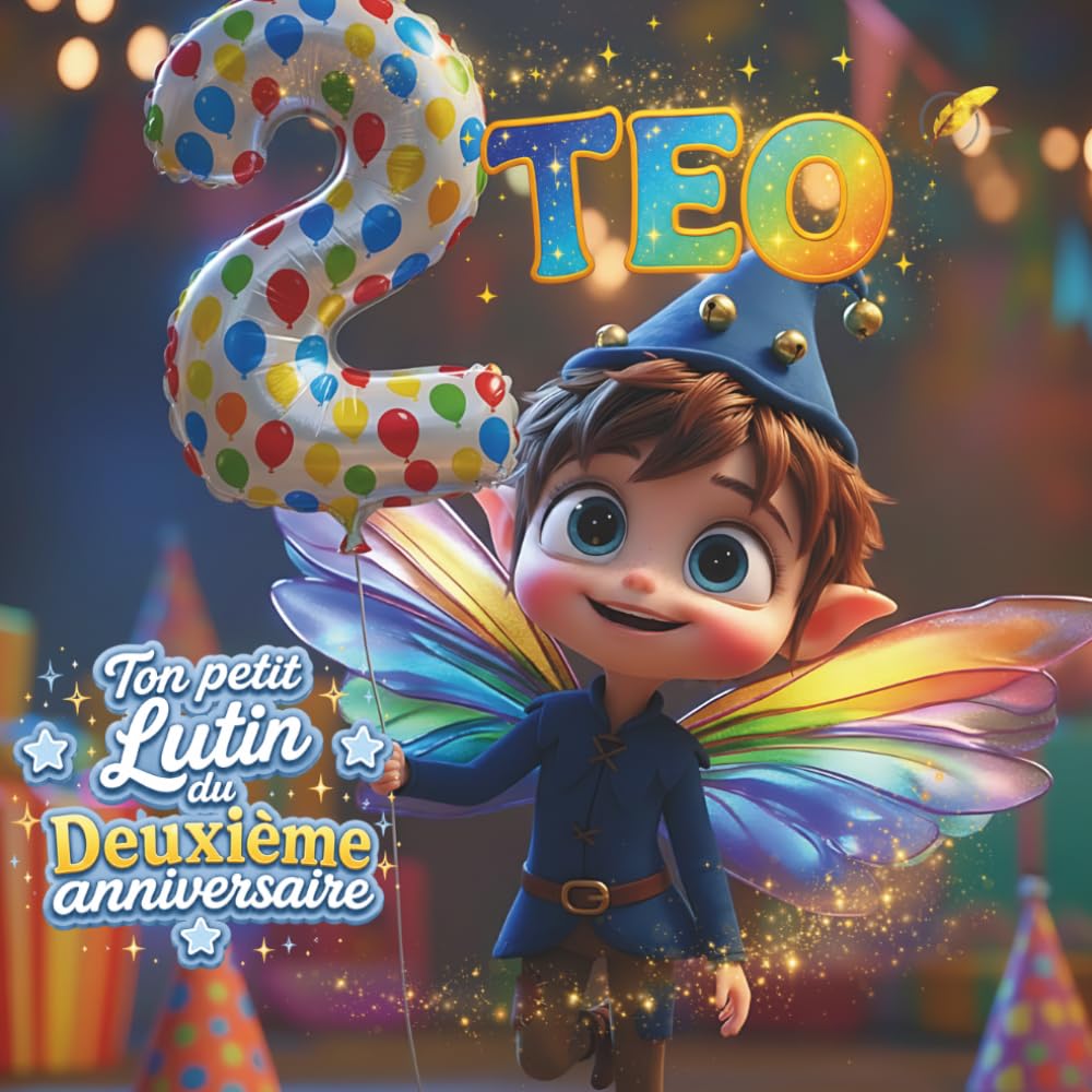 TEO, TON PETIT LUTIN DU DEUXIÈME ANNIVERSAIRE: Livre personnalisable pour garçon ou fille de 2 ans – Un cadeau original pour célébrer le deuxième ... souvenir de cette deuxième année de vie.