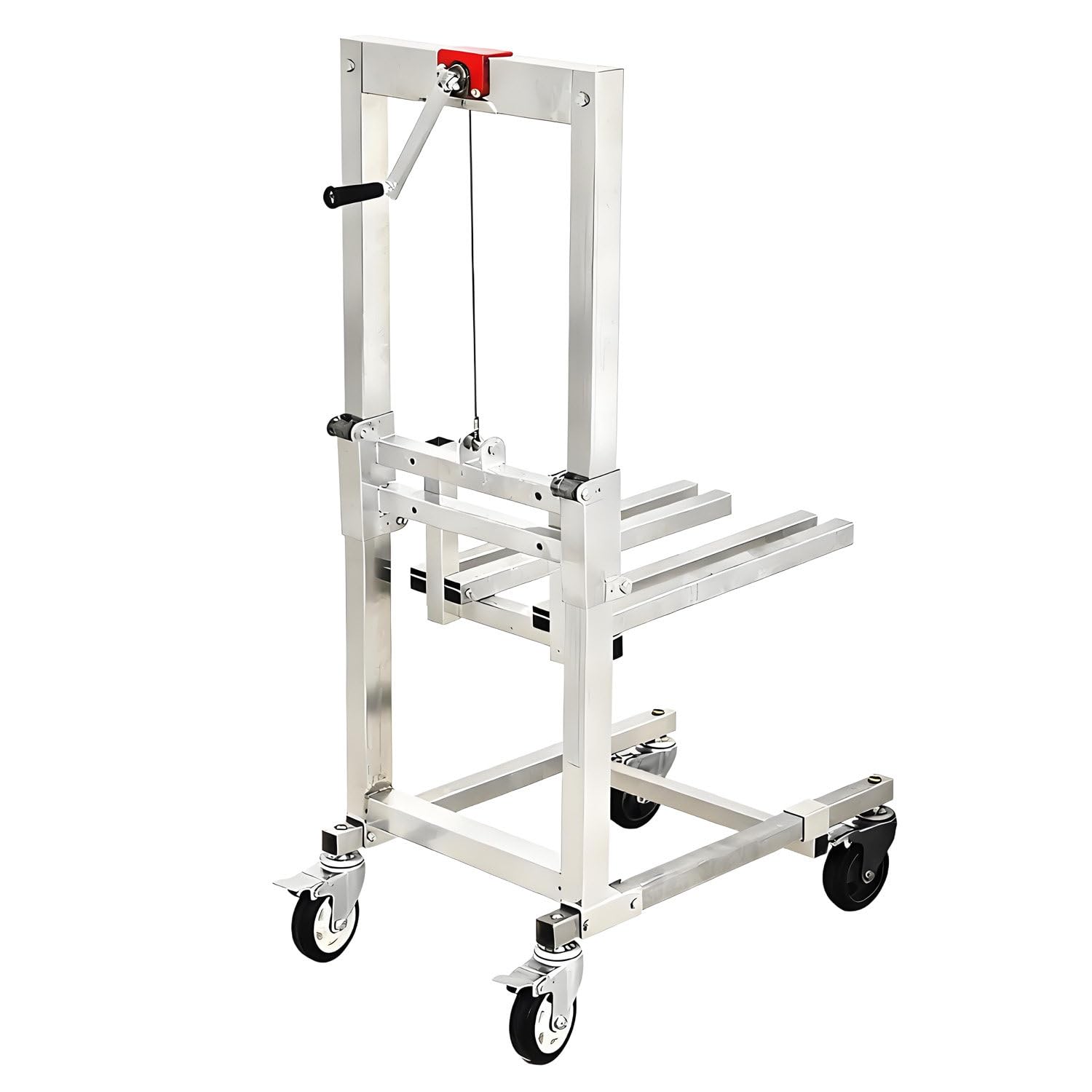 Hochhubwagen manuell 15kg, Hubhöhe 17–85cm, max 60kg, Faltbarer Stahl-Hubwagen klein für Haushaltmontagen und leichte Transportaufgaben