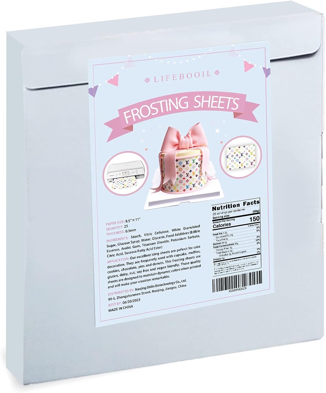 Edible White Frosting Sheets, 25 Count, Icing Sheets, Edible Printer Paper, 8.5" x 11"