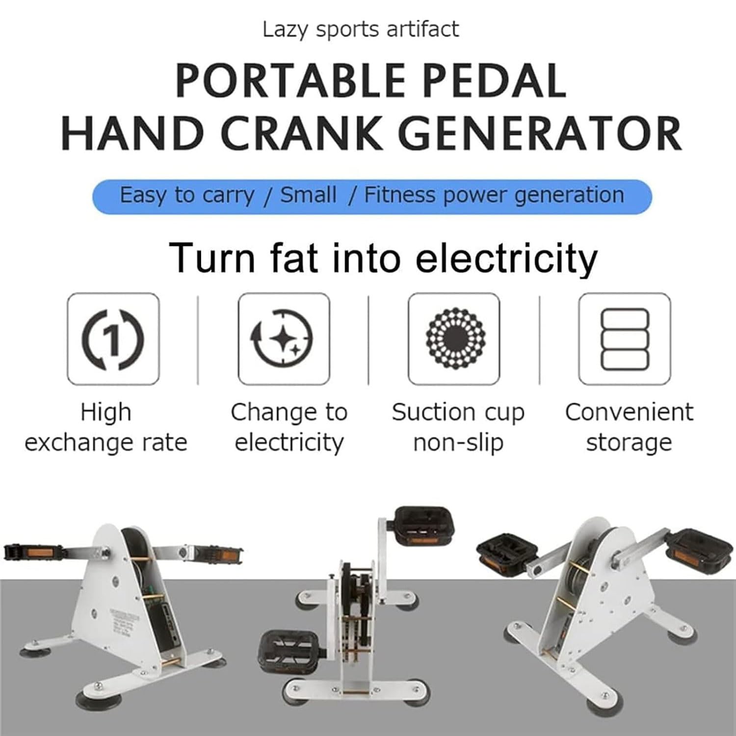 Generatore di corrente portatile di emergenza a pedale off-grid con accumulo di energia, involucro in metallo, cuscinetto silenzioso, senza carburante, ecologico, per campeggio, lavoro in ufficio