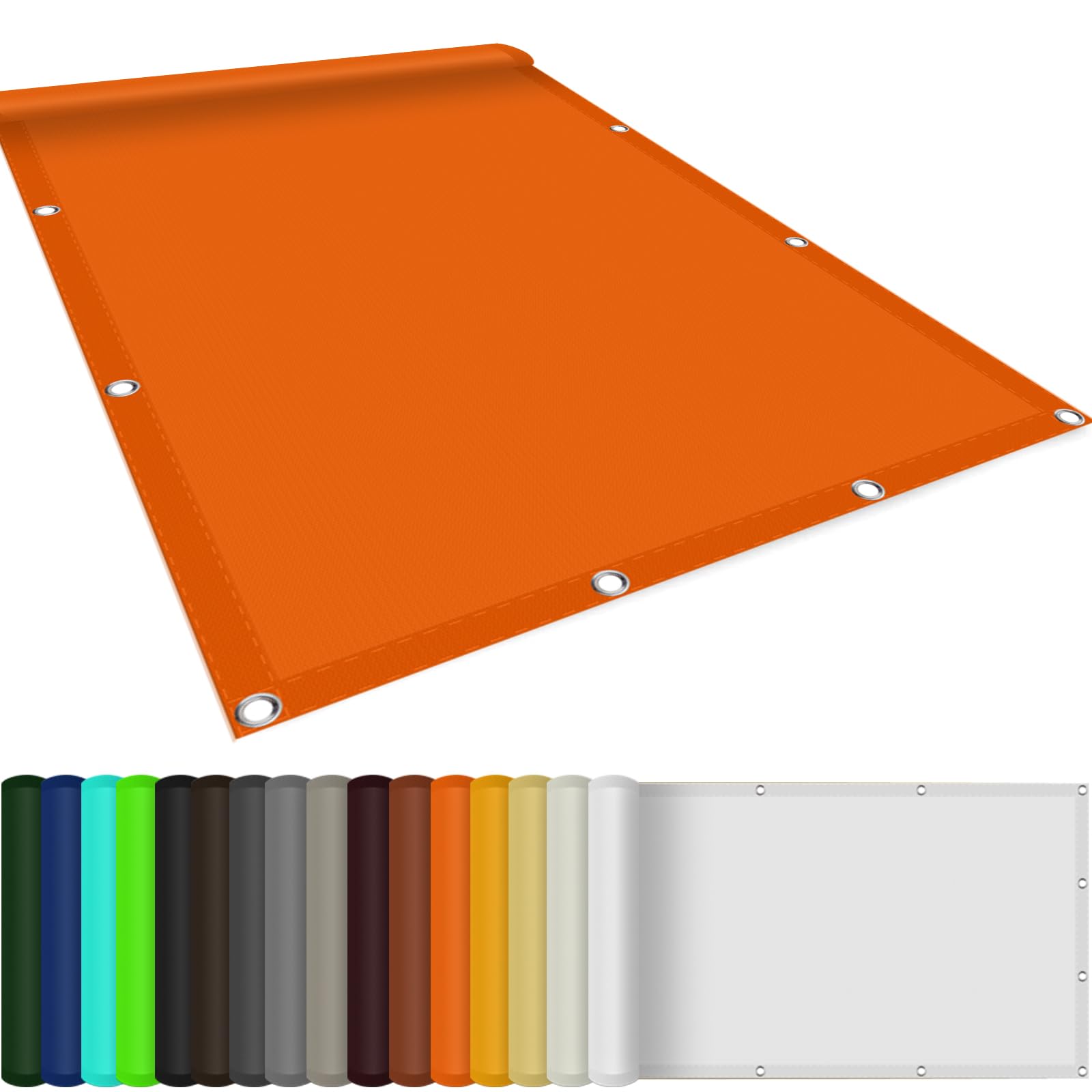 Zadaszenie Markizowe Przeciwsłoneczne 4.6 x 6.4 m 95% Ochrony Przed Uv, Wodoodporna, Zewnętrzny Daszek Przeciwsłoneczny Żagiel Przeciwsłoneczny Wodoodporny Taras, Pomarańczowy