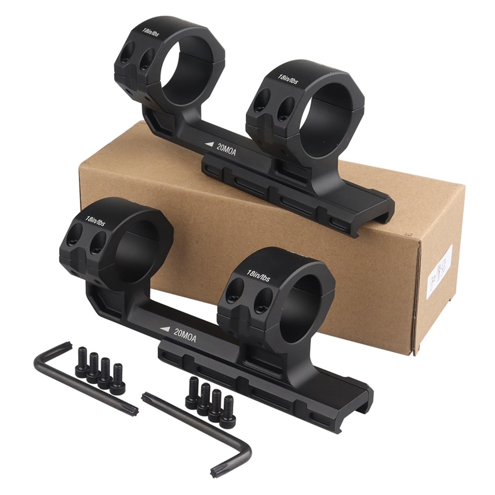 Supports De Lunette en Porte-à-Faux, Montures De Lunette Monobloc À Double Anneau Décalé Picatinny 21 Mm, Support Décalé Étendu en Alliage D'aluminium(30mm Ring)