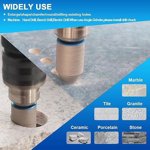 Miniatura 8 de Broca biseladora de diamante, brocas de fresado de dedo de diamante, BRSCHNITT 0-1 38 pulgadas (0.000 in-1.378 in) con rosca 58-11 para agrandar dar